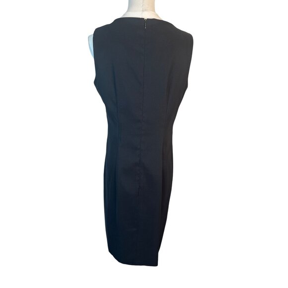 2/$30 Alyx Petite 12P Sleeveless Black Sheath Dress Polyester Blend - Picture 12 of 16